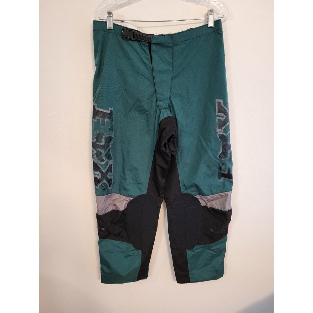 Vintage Fox Moto X Racing Triton Pants SZ 38 (Actual 36) Made in Finland Green